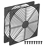 PATIKIL 200mm Fan Grill with Screws, 2 Pack ABS Plastic Frame Ventilator Grill Protector Mesh Dustproof Case Cover for Computer PC, Black