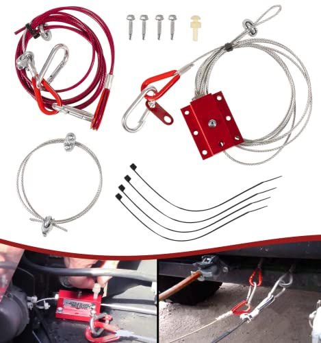 Camoo RS-5000 Rv Trailer Towing Breakaway Cables System Emergency Break Away Control Device, For Universal Tow Bar Flat-Towed Supplemental Brake Cables System cover