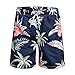 Męskie bokserki kąpielowe, spodnie plażowe, na urlop, lato, kwiaty, paski, spodenki rekreacyjne, z regulowanymi ściągaczami, dla chłopców, krótkie spodenki do pływania, ciemnoniebieski1, XL