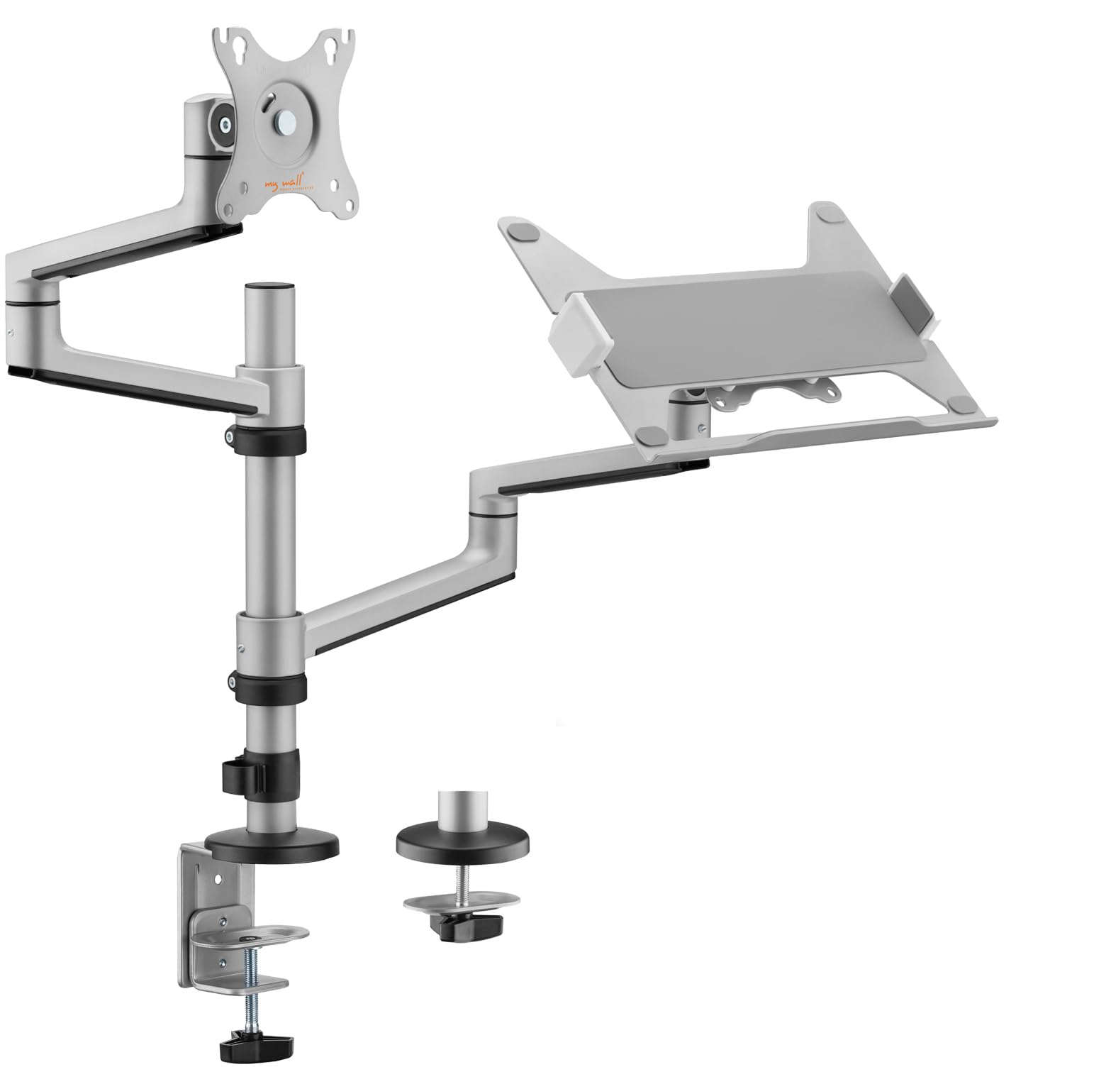 myWall HL52L - Supporto da tavolo per monitor da 43,2 cm (17) - 81,3 cm (32) Argento Regolazione altezza, girevole, per notebook