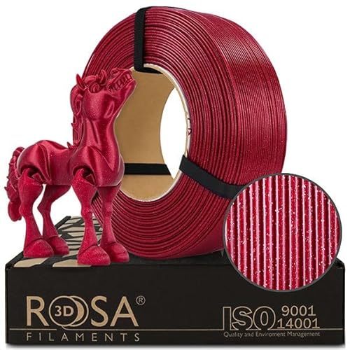 Filament ROSA 3D FILAMENTS PLA Czerwony Brokatowy/Mieniący (RED GLITTER)