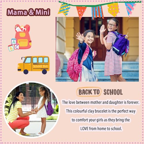 First Day of School Bracelet Gifts for Mom and Daughter Mommy and Me Mama Mini Kindergarten Prek Back to School Bracelets2
