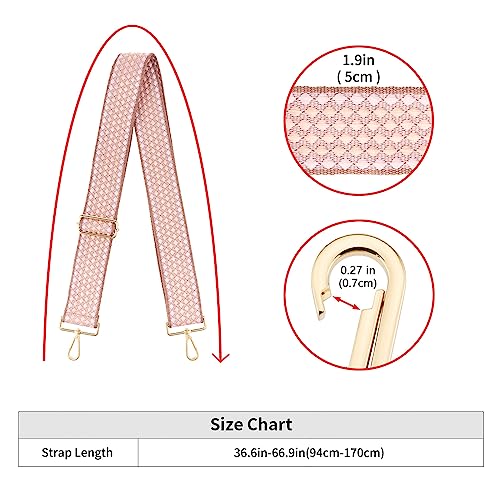 Image of Wide Shoulder Strap Adjustable Replacement Belt Guitar Style Crossbody Bag Handbag Strap Multicolor Canvas Straps(Wide:2in)(Color27)