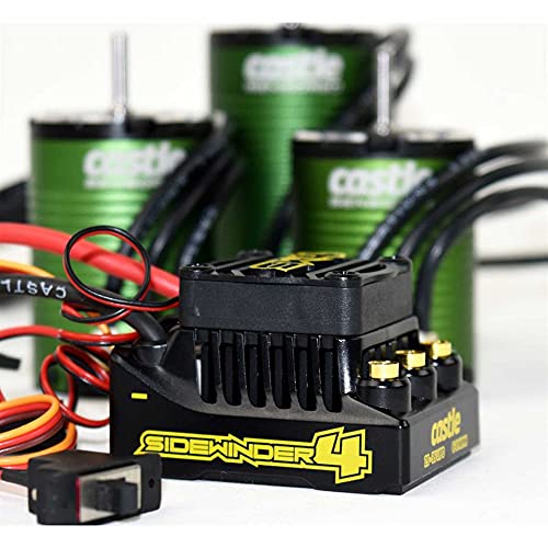 Castle Creations Sidewinder 4 Sensorless ESC & 1406 4600KV Brushless Motor Upgrade for 1/10 RC Vehicles Basher Edition, Black, Green #1