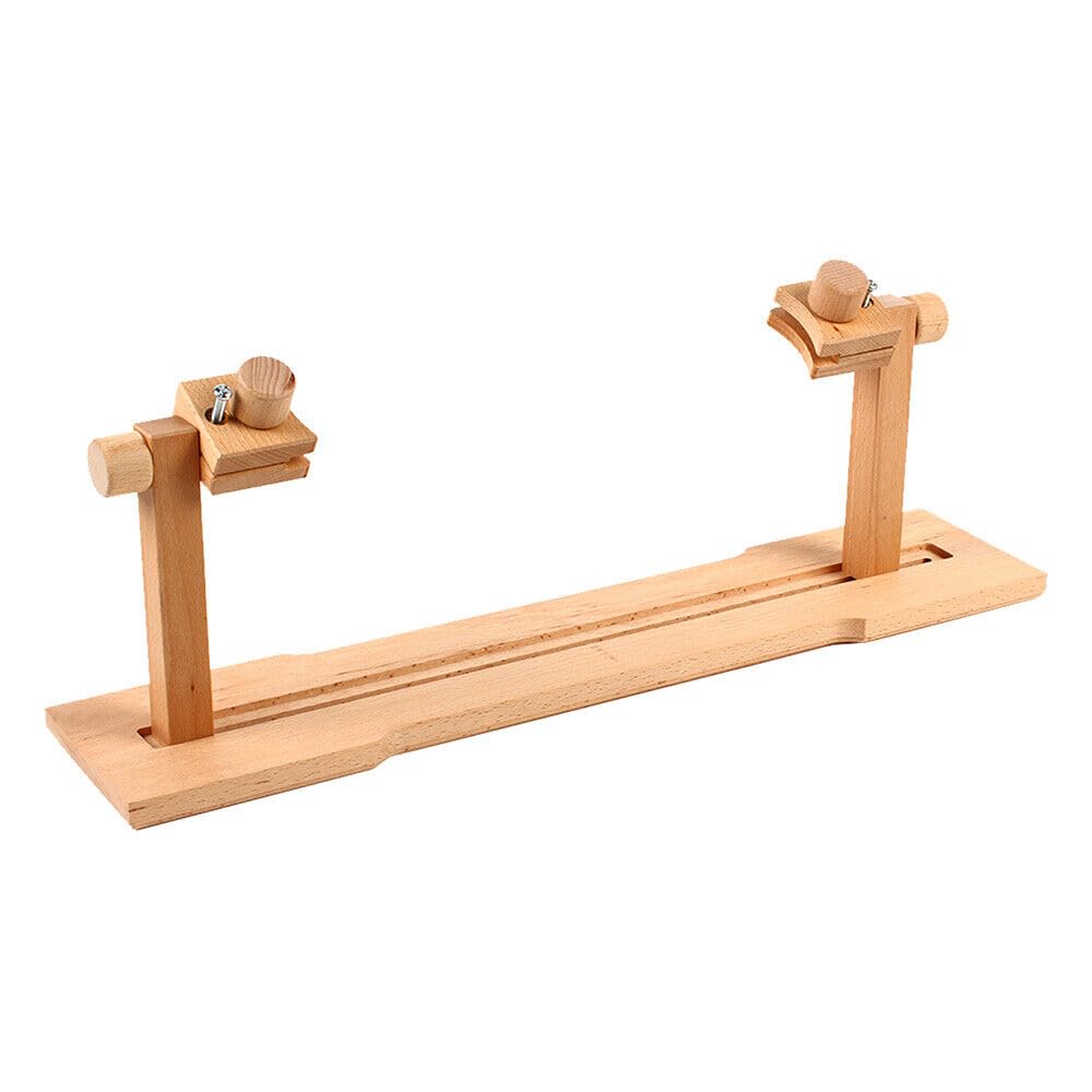 Soporte de bordado giratorio para mesa de punto de cruz, marco de madera ajustable, para diferentes especificaciones de bordado elástico, de 0 cm a 38,5 cm