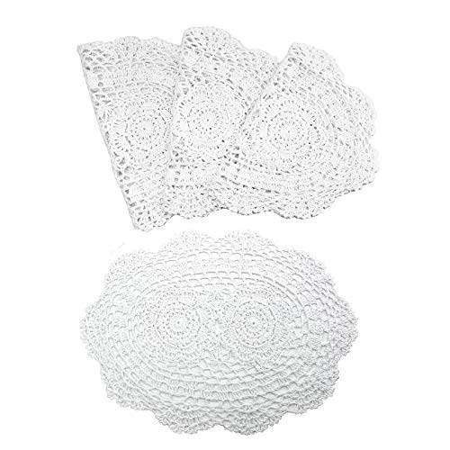 Phantomon PTM-OVC-BGE-S Lace Doilies Handmade Crochet Placemats Cotton Doilies Cloth Lace thumb #3