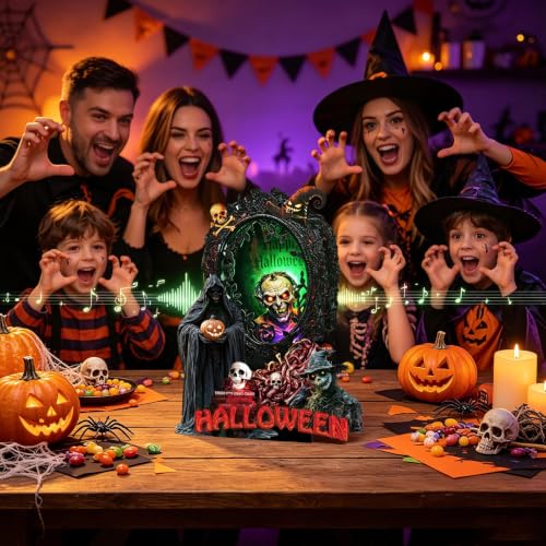 Pop Up Halloween Card with Spooky Music and Light, Halloween Reaper Card | Spooky Grim Reaper Skeleton, 2‑In‑1 Design: Pop‑up Card & Decor Display, 10″ Halloween 3D Card, Bonus Envelope ＆ Note Card - image 8