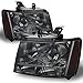 AKKON - For Smoked Smoke 07-13 Suburban Tahoe Avalanche Headlights Front Lamps Direct Replacement Left + Right