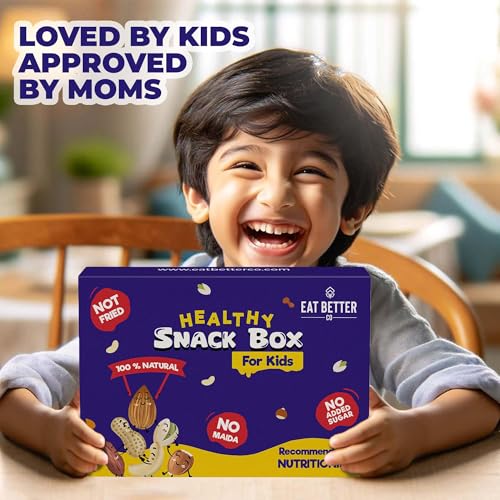 Image of Eat Better Co - Kids Healthy Snack Box - Pack of 6 - 100% Natural, Preservative-Free Snacks - Dry Fruit Laddoos for Chocolate Replacement & Jaggery Coated Nuts for Energy - Healthy Snacks for Kids - 480gm