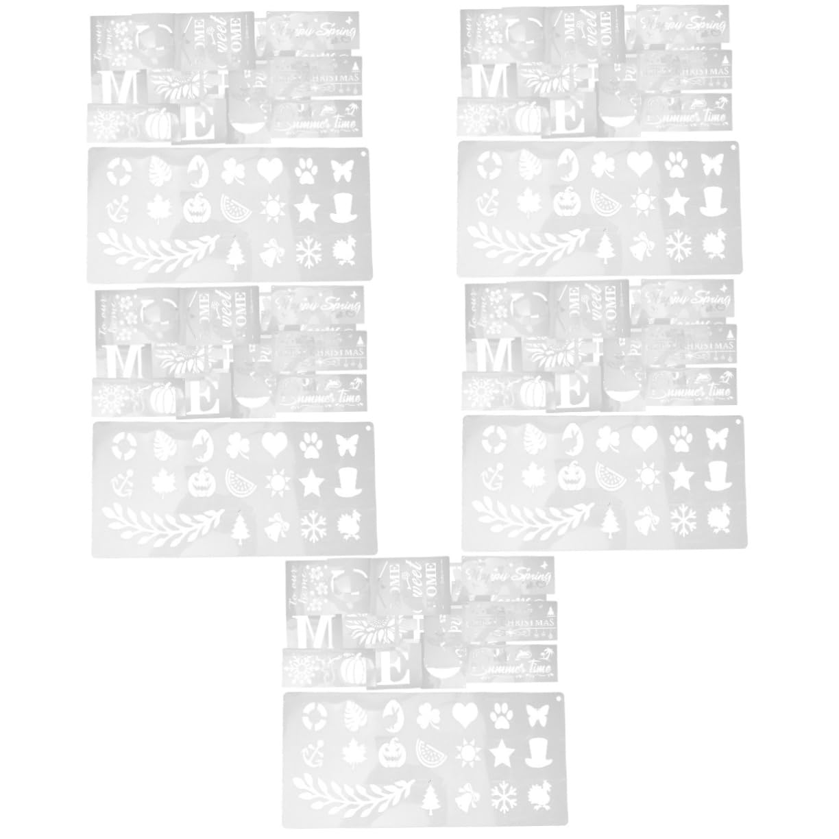 SHINEOFI 5 Series Pequeñas Plantillas De Pintura Plantillas Reutilizables Para Pintar De Letras Para Pintar De Arte De Uñas Emblemas La Mascota 26 Hojas*5