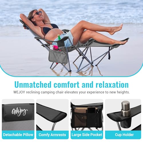 WEJOY 2-in-1 Reclining Camping Chair with Footrest の商品画像 4