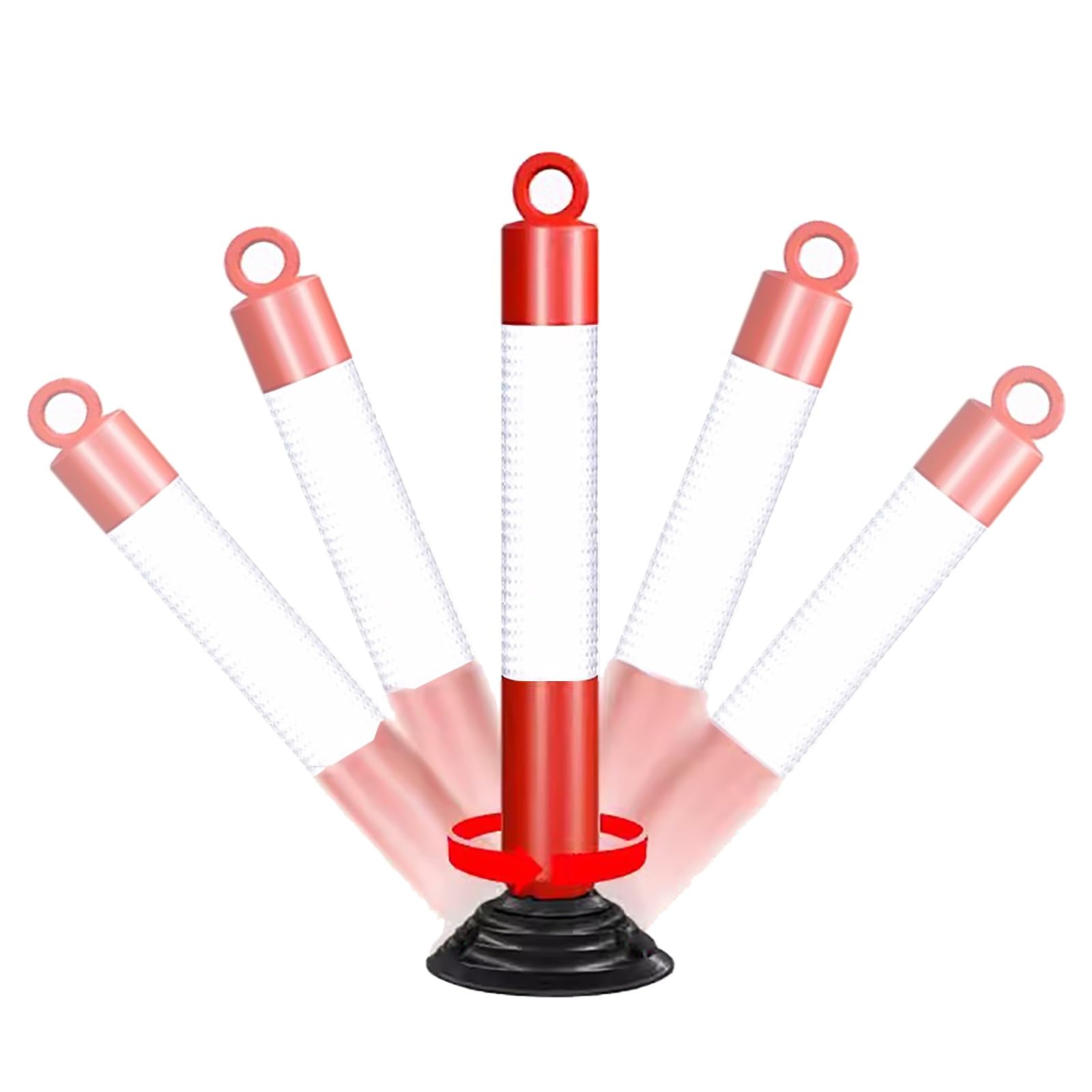 20in 31in Tall Reflective Safety Cones, Flexible Guardrail Traffic Facilities, Parking Delineator Post for Crowd Control, Barricade Cone/Isolation Pile (Color : H31in Red+White, Size : 2 Pack)