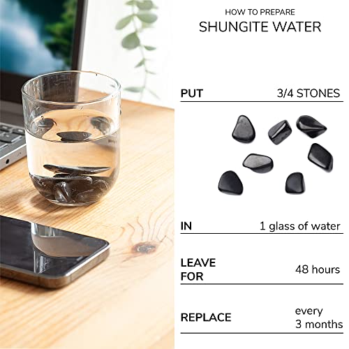 51tNAgTUM9L Shungite Tumbled Stones for Water Purification, 100g (0.22 lbs), Crystal Water Bottle Healing, Healing Crystal Infused… - Image 4