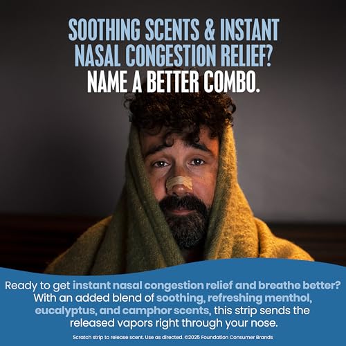 Breathe Right Extra Strength Nasal Strips, Menthol Scented, Drug Free, Less Snoring & Better Breathing from Nasal Congestion, Tan, 26 Count