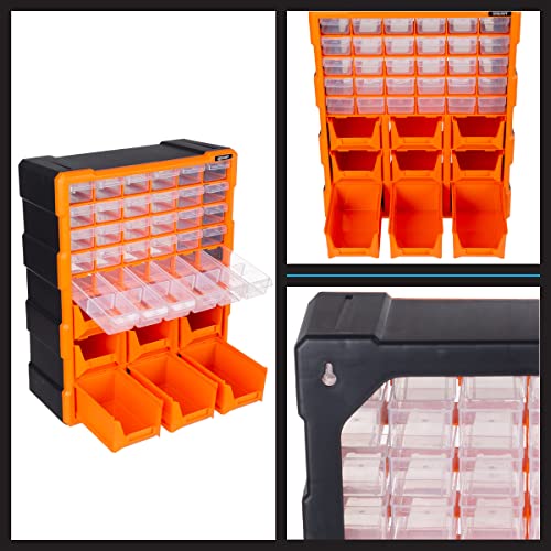 Plastic Storage Drawers - 39-Drawer Screw Organizer - Craft Cabinet For Storing Hardware, Beads, Or Toys - Garage Organization By Stalwart (Black) #TOP7