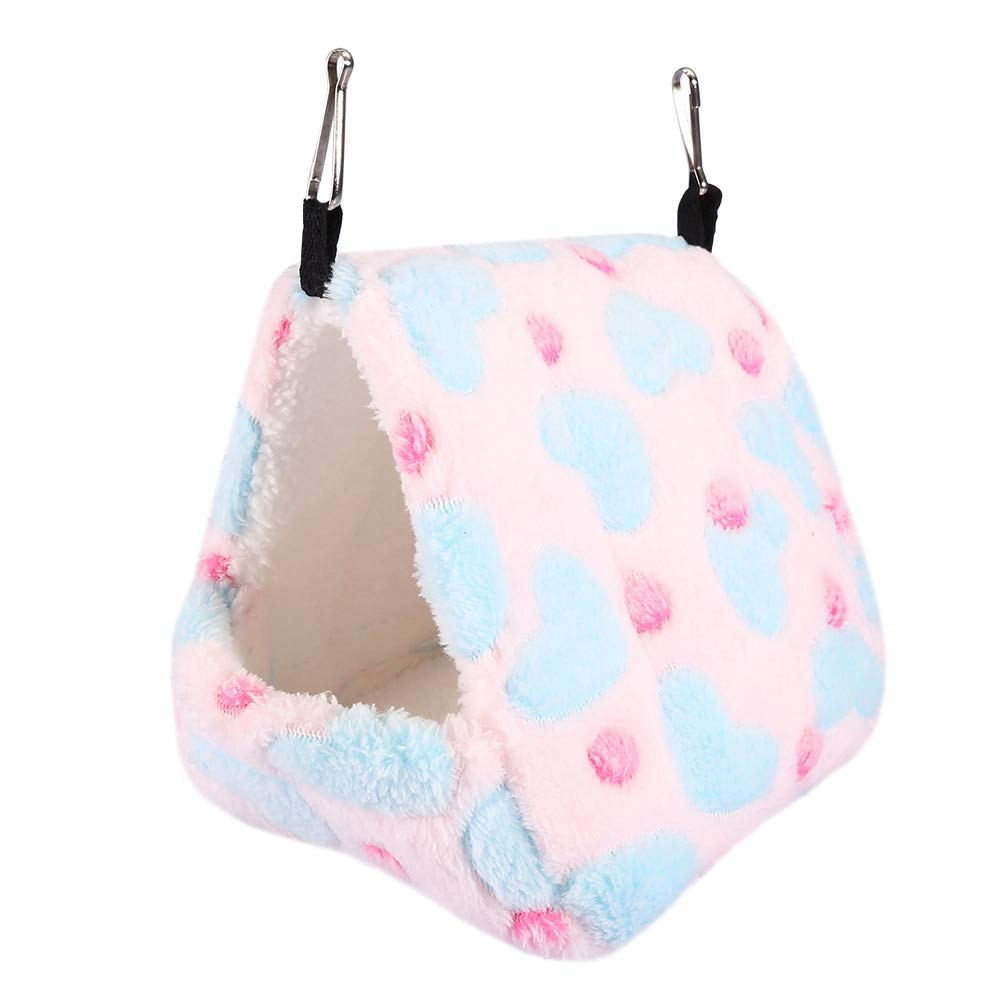 Muiltvoe Winter Warm Soft Pet House, Plush Cotton Hanging Bed with Hooks for Small Animals like Squirrel Rabbit Hammock, 3 (22 * 21)