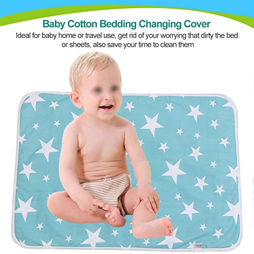 Huhushop Ultra-Soft Large Washable Baby Changing Pad Mats Baby Cotton Urine Mat Diaper Nappy Bedding Changing Cover Pad Disposable Sanitary Baby Infant Toddler Diaper Liners Covers(#C Dream Stars)