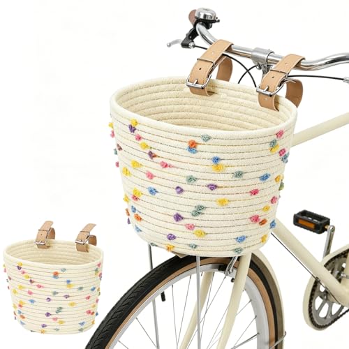 Kids Bike Basket Scooter Basket Handwoven Cycle Basket For Boys Girls
