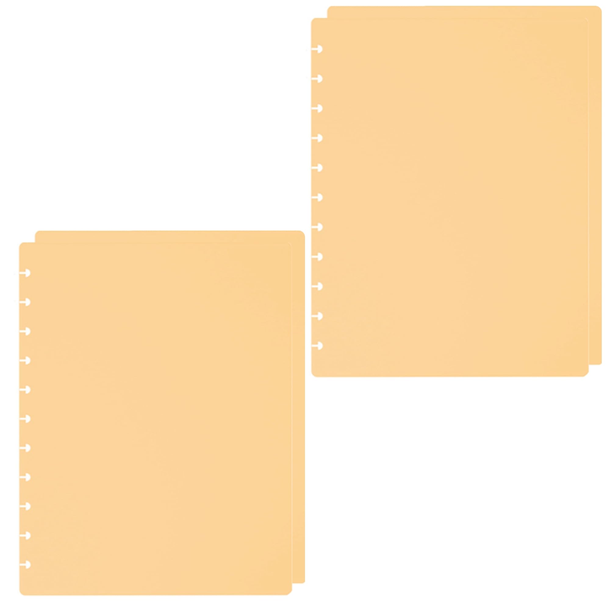 ITSYHPRO 2 Set A4 Discbound Notebook Covers DIY Disc Planner Candy Colors Compatible for Notebook and Planner(Beige,A4)
