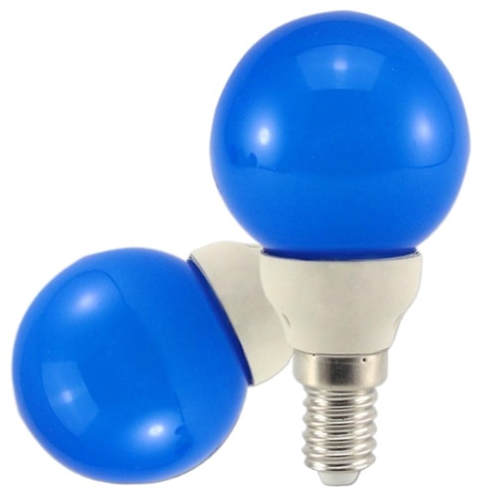 YSJX lighting, Lot de 20, Ampoule LED colorée E14 AC220V 1W Décoration extérieure Ambiance intérieure Éclairage coloré Ampoules domestiques(Bleu)