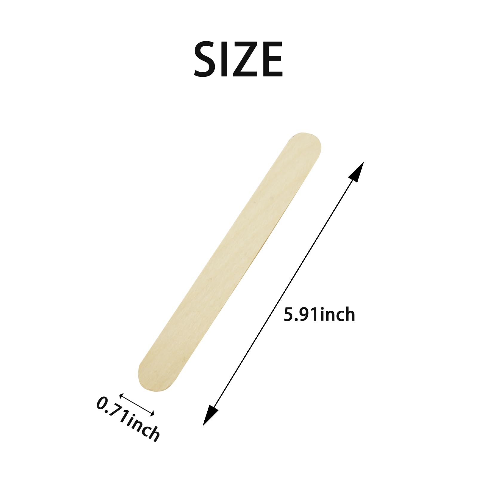 EULAPGOE 300pcs Disposable Wooden Tongue Depressor Tongue Stick Mask Mixing Mask Applying Wooden Stick Hair Removal Waxing Spatula Wax Stick - Image 2