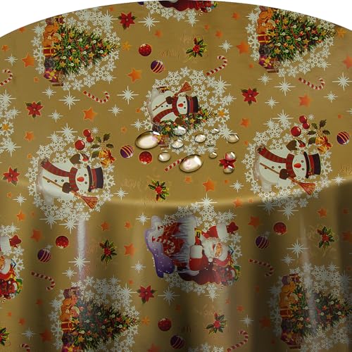 Wachstuch Weihnachten Christmas RUND OVAL Größe & Farbe wählbar...