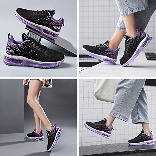 Autper Women's Air Athletic Tennis Running Sneakers Lightweight Sport Gym Jogging Breathable Fashion Walking Shoes(Purple Us 7.5) #TOP5