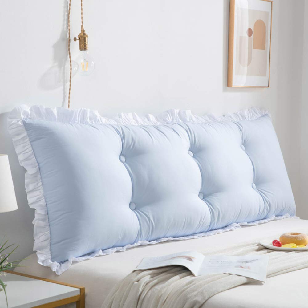 RUYII Solid Pillow Bed Backrest Cushion Waist Support Sofa Cushion Bedside Pillow,Blue-200×50cm