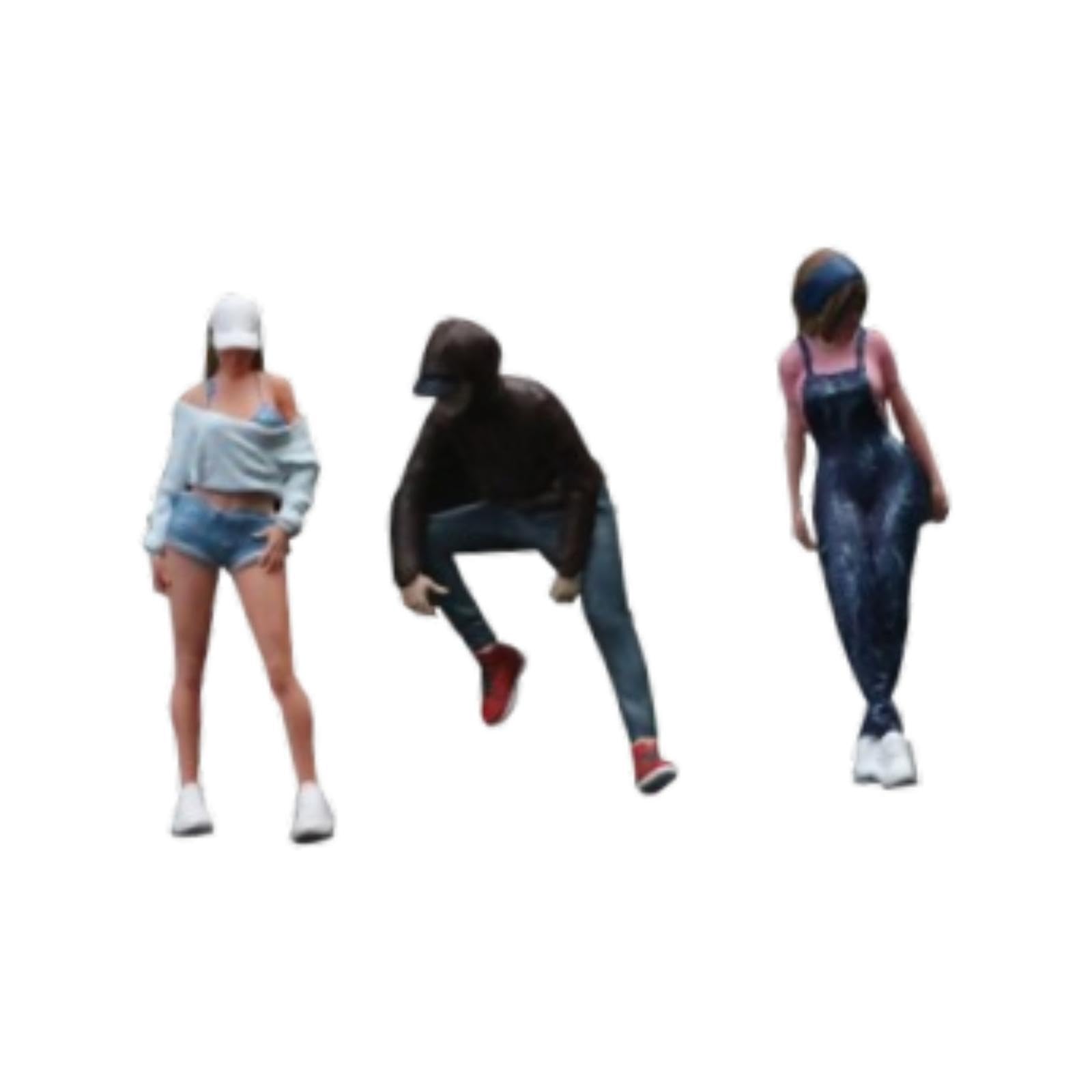 Sciarpa artistica Ragazzo Ragazza con gambe lunghe Diorama Figure | miniature di persone Set Espositori da collezione Figure di persone in Per scala 1/64 Piccoli modelli in resina