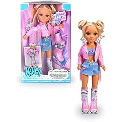 Nancy Patines Nancy - Un día de Baile en Patines, muñeca Patinadora, con Accesorios y complementos Cool, Peinado en 2 moños y Chaqueta Rosa a Juego, Juguete para niñas y niños Desde 3 años, Famosa (NAC22000)