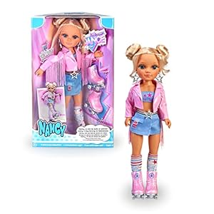 Nancy – Un día de Baile en Patines, muñeca Patinadora, con Accesorios y complementos Cool, Peinado en 2 moños y Chaqueta Rosa a Juego, Juguete para niñas y niños Desde 3 años, Famosa (NAC22000)