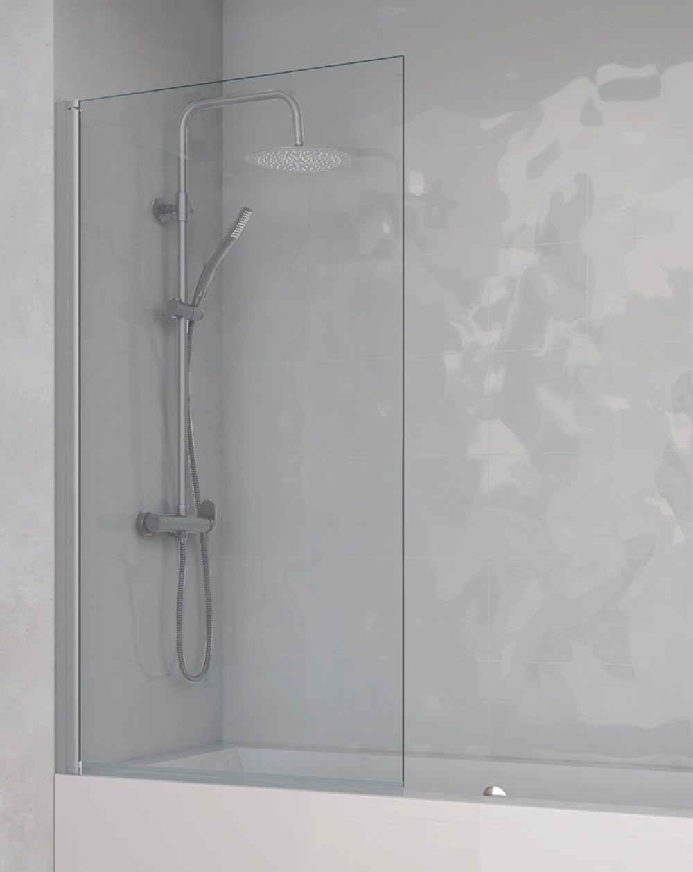 Mampara Bañera Puerta Abatible Cristal Templado 6mm con Antical Transparente | Biombo de Bañera con Rango Movimiento 180º y Reversible | Perfilería Cromo 85x150cm
