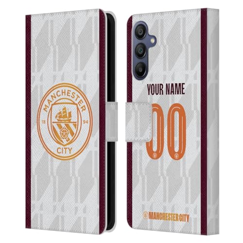 Coque Samsung Galaxy A15 étui portefeuille cuir personnalisé badge Manchester City FC
