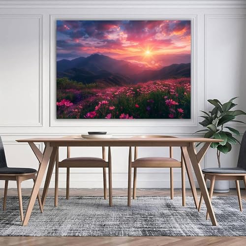 Tableau paysage pour decoration murale salon moderne sans reflets - 2