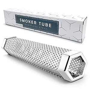 12” Smoke Tube for Pellet Smoker, Premium Stainless Steel Pellet Smoker Tube Grill Accessories for All Grill or Smoker, Hot or Cold Smoking Generator for Electric Gas Charcoal Grilling