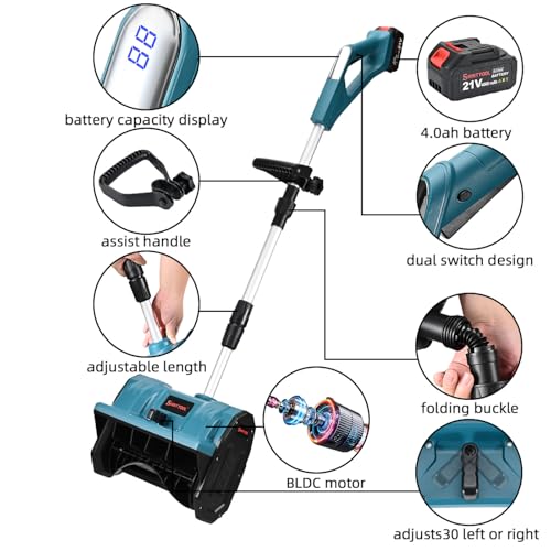 image for 21v Snow Blower Cordless, Snow Shovel Has Battery Capacity Display Fun