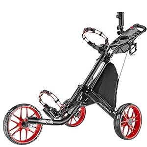 Caddytek ez-Fold 3 Rueda Carrito de Golf, Rojo