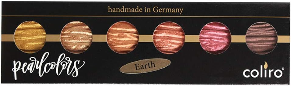 Coliro Artist Mica Pearl Watercolor Paint, M700 Earth (6 Color Set) by Finetec GmbH
