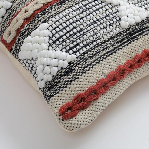 Image of Furnistitchs Premium Decorative Throw Cushion Pillow Cover Boho Home Decor - Living Room Bedroom Couch Sofa Cushion Covers 16 inch x 16 inch (2, Rust Abstract)