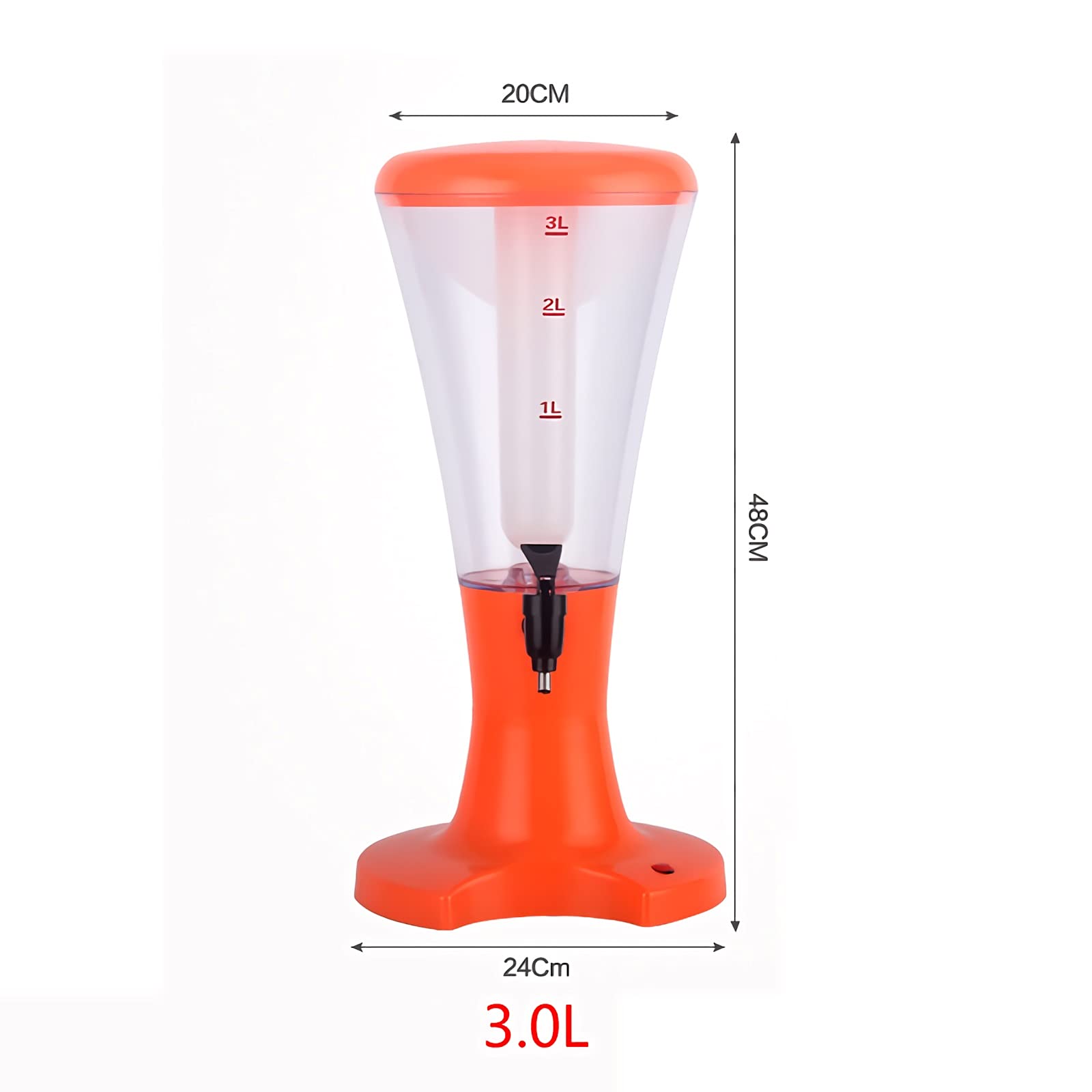 Distributore di Torri da Birra Dispenser della torre della birra 3L Dispensatore della bevanda della torre della birra fredda della birra con tubo di ghiaccio, luci del LED e rubinetto for la barra de