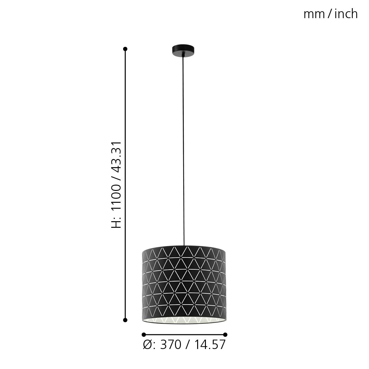 EGLO Lampa wisząca Ramon, 1-płomienna lampa sufitowa