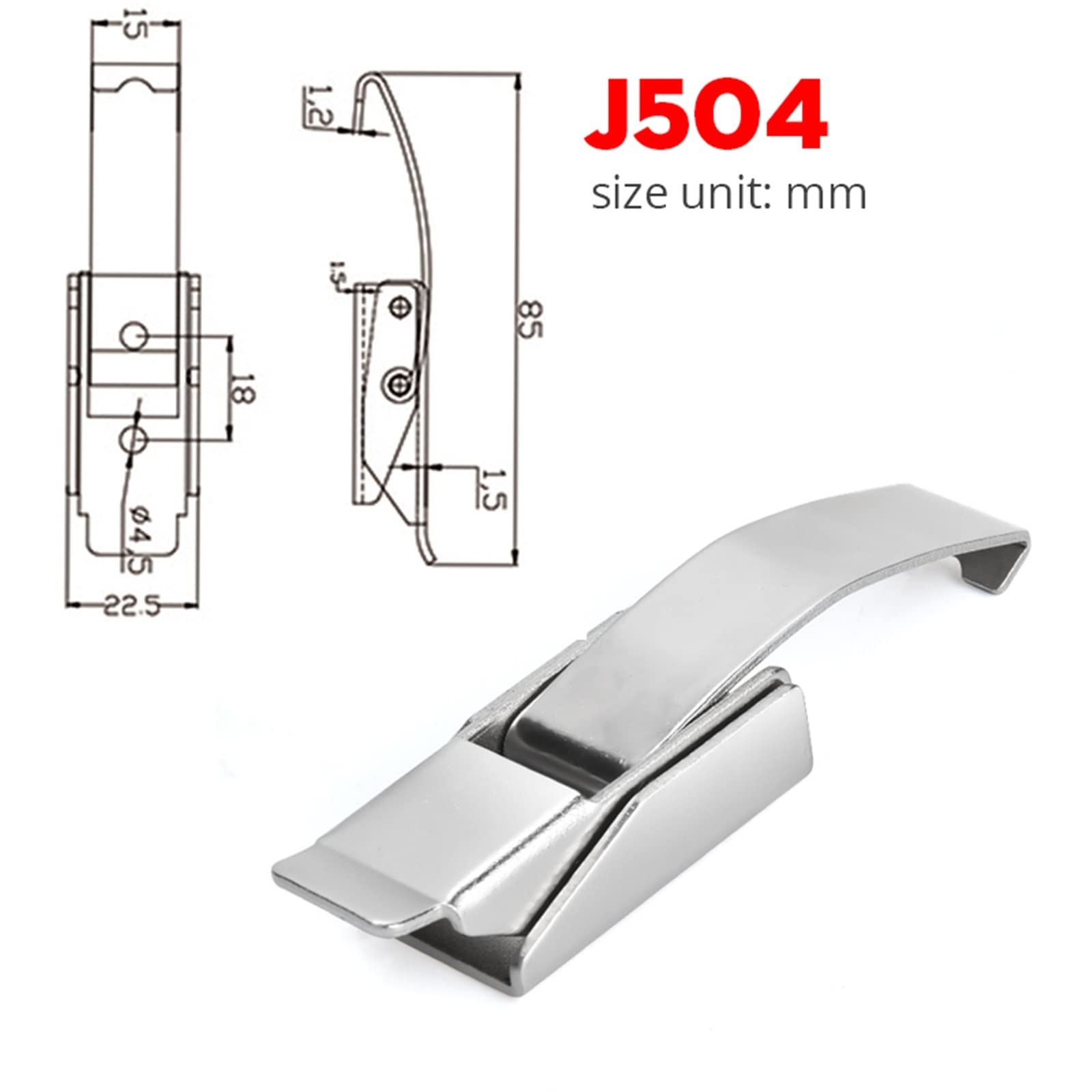 2 szt. J107 Skrzynki do szafek sprzętowych sprężynowy zatrzask zatrzaskowy 46 * 21 Stal miękka do drzwi przesuwnych Proste okno (kolor: 5xJ504)