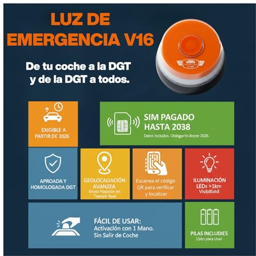 Baliza V16 con GPS para evitar multas de tráfico y averías sin peligro 4