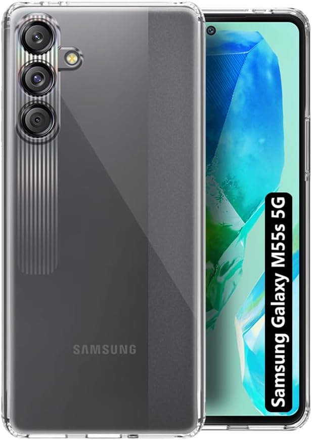 LoudCase Shockproof Crystar Clear Back Cover Case Cover for Samsung Galaxy M55s 5G | Transparent Back Cover | Raised Bumps for Camera & Screen Protection for Samsung Galaxy M55s 5G