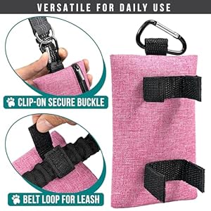 PetAmi-Dog-Poop-Bag-Holder-for-Leash-Doggie-Waste-Bag-Dispenser-For-Poop-with-Clip-for-Puppy-Potty-Walking-Accessories-Travel-Camping-Dog-Treat-Pouch-Pet-Supplies-with-Trash-Bag-Roll-Pink-1-Pack - Cucciolini Doodles   PetAmi-Dog-Poop-Bag-Holder-for-Leash-Doggie-Waste-Bag-Dispenser-For-Poop-with-Clip-for-Puppy-Potty-Walking-Accessories-Travel-Camping-Dog-Treat-Pouch-Pet-Supplies-with-Trash-Bag-Roll-Pink-1-Pack