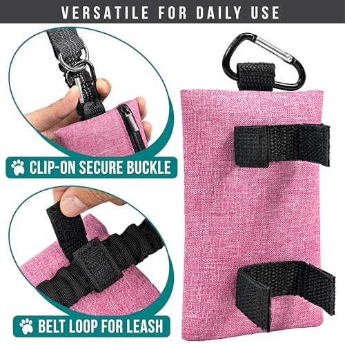 PetAmi-Dog-Poop-Bag-Holder-for-Leash-Doggie-Waste-Bag-Dispenser-For-Poop-with-Clip-for-Puppy-Potty-Walking-Accessories-Travel-Camping-Dog-Treat-Pouch-Pet-Supplies-with-Trash-Bag-Roll-Pink-1-Pack - Cucciolini Doodles   PetAmi-Dog-Poop-Bag-Holder-for-Leash-Doggie-Waste-Bag-Dispenser-For-Poop-with-Clip-for-Puppy-Potty-Walking-Accessories-Travel-Camping-Dog-Treat-Pouch-Pet-Supplies-with-Trash-Bag-Roll-Pink-1-Pack