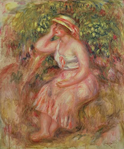 Impression d'affiche Pierre Auguste Renoir Toile Femme se reposant près d'un arbre 60x90cm