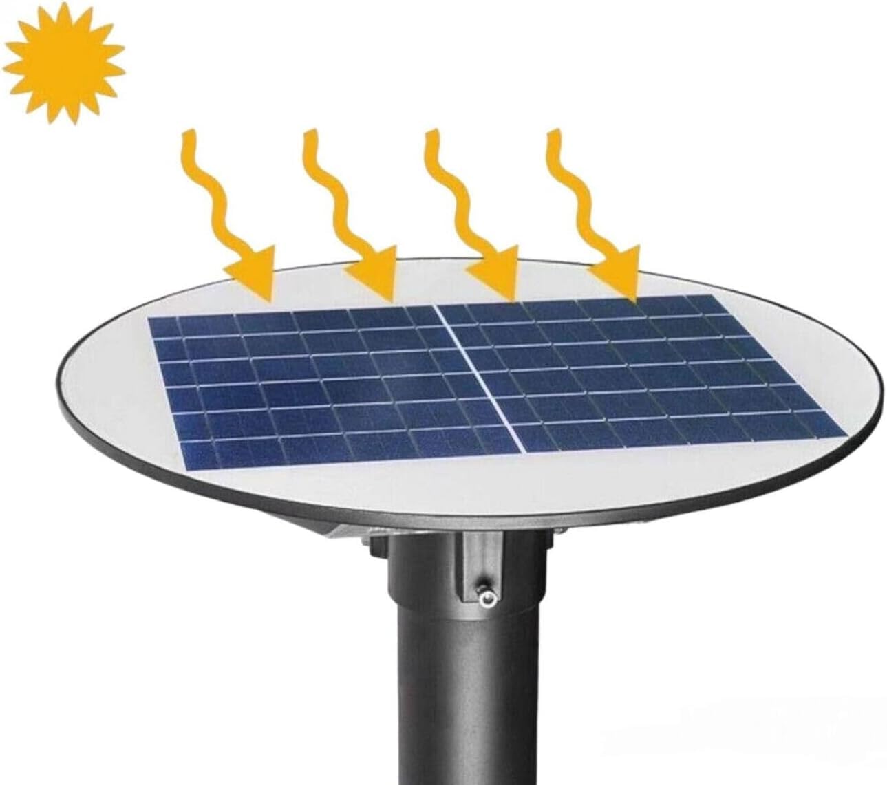 Lampione Solare Stradale 1200W Con Luce Bianco Fredda 6500K Forma Ufo Cerchio Con Telecomando Faro Da Esterno Impermeabile IP67 Crepuscolare