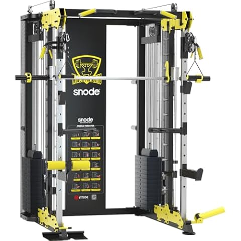 Smith Machine, All-in-One Multi-Function Power Rack with 308lbs Weight Stacks, Home Gym System with Adjustable Cable Crossover System and More Training Attachment, Ship in 7 Boxes Cover