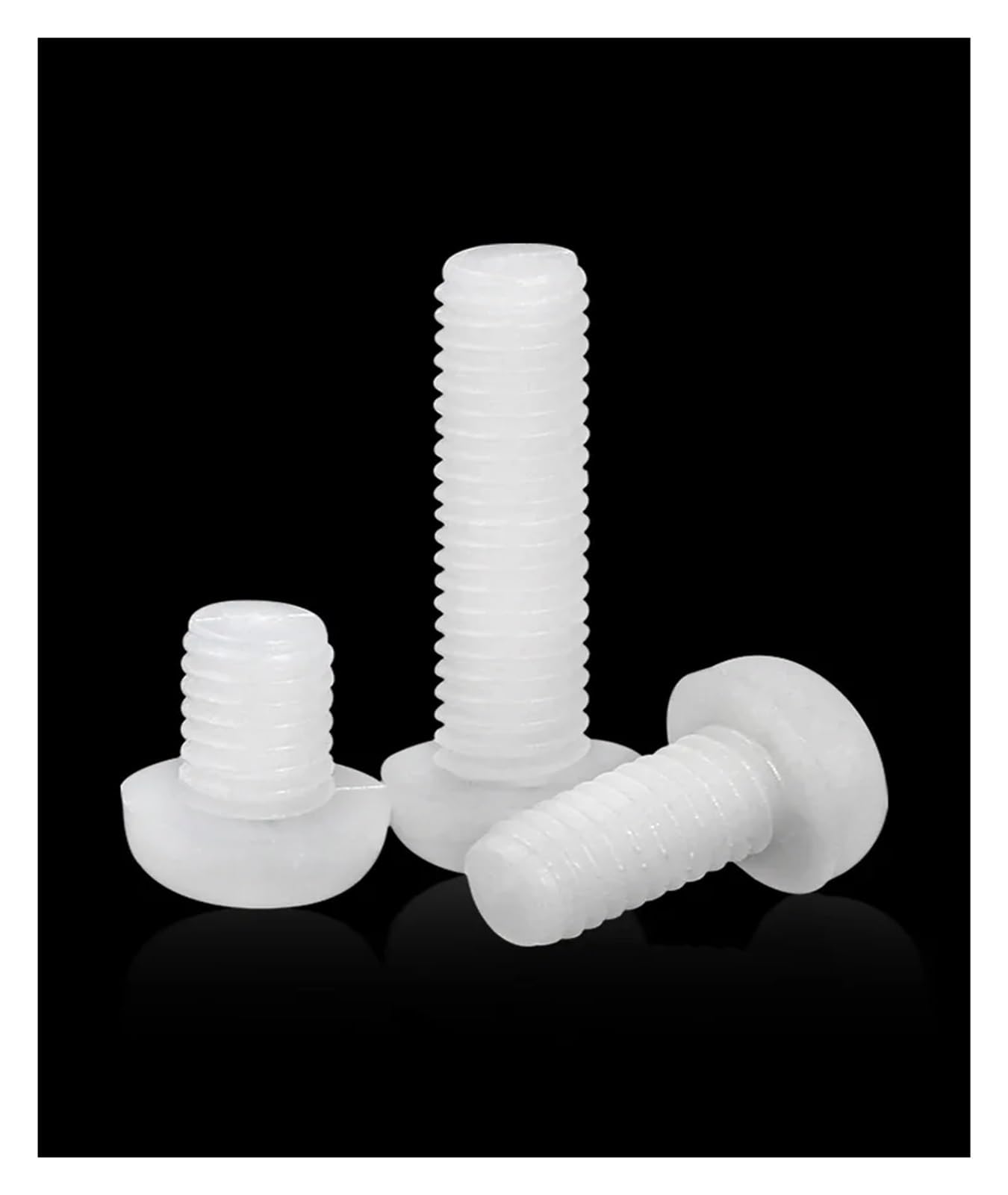 Sortiment Nylon Linsenkopfschrauben M2-M6 – Kreuzschlitz, Schwarz, 6 Größen